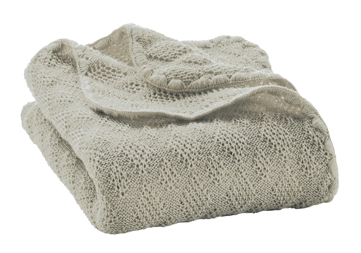 -20%: Baby-Wolldecke gestrickt in grau von Disana