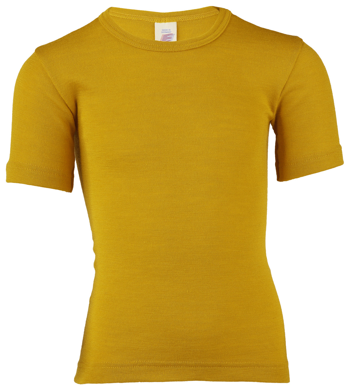 Kurzarmshirt Wolle/Seide in Safran von Engel