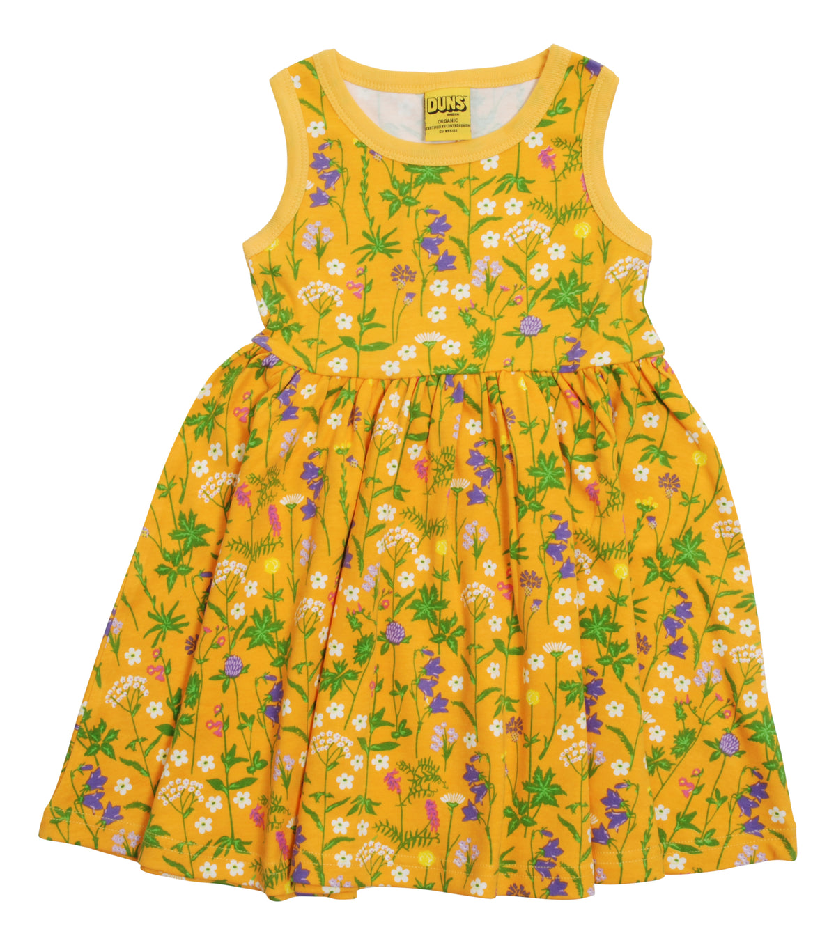 Sommerkleid mit Wildlblumen auf Orange von DUNS