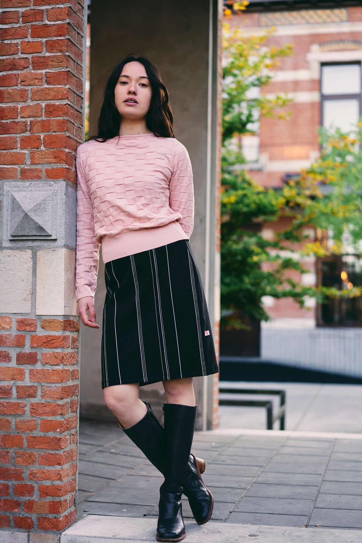 SALE: Damenjupe schwarz mit Längsstreifen von Chills&Fever (Froy&Dind)