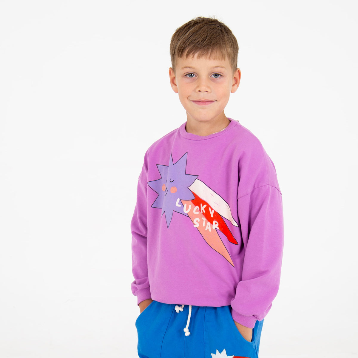 Sweatshirt Lucky Star auf Magenta von Lötiekids