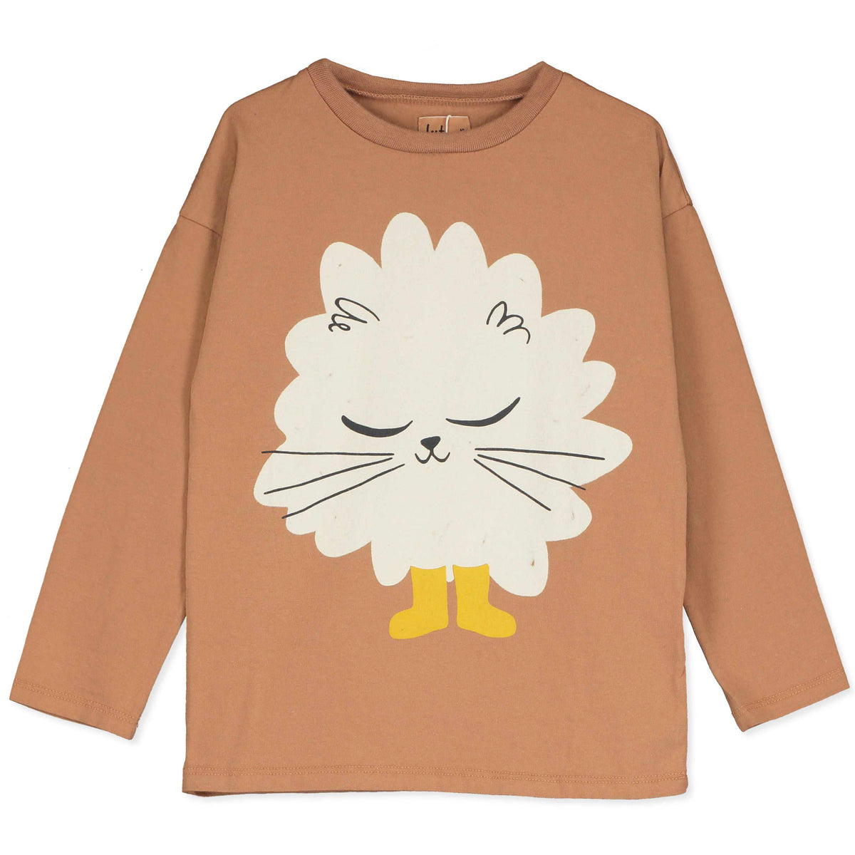 Langarm-Shirt mit Kätzchen auf Braun