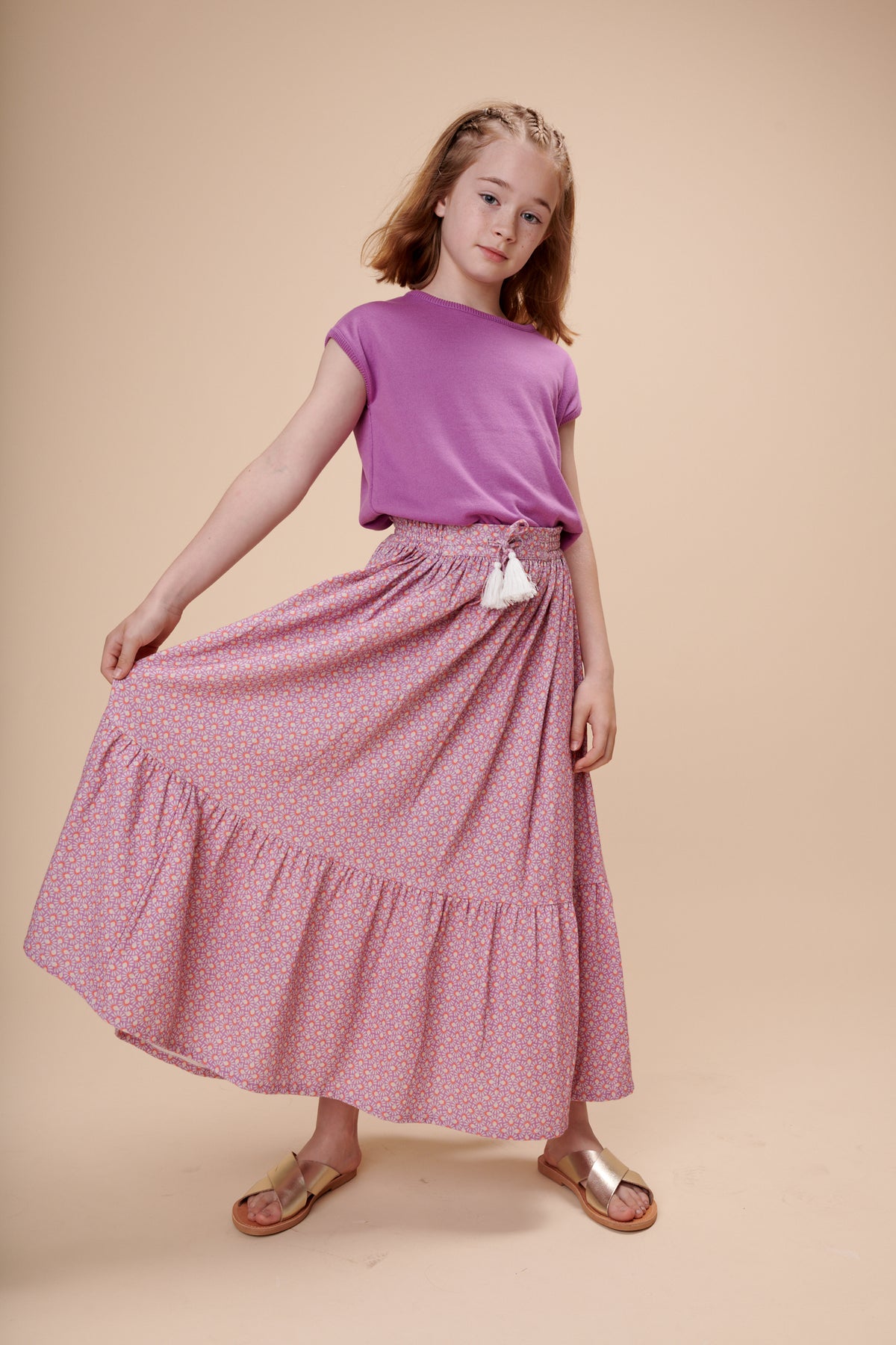 Wendbares Strick-Shirt im weiss und maulbeer-violet von Lily Balou