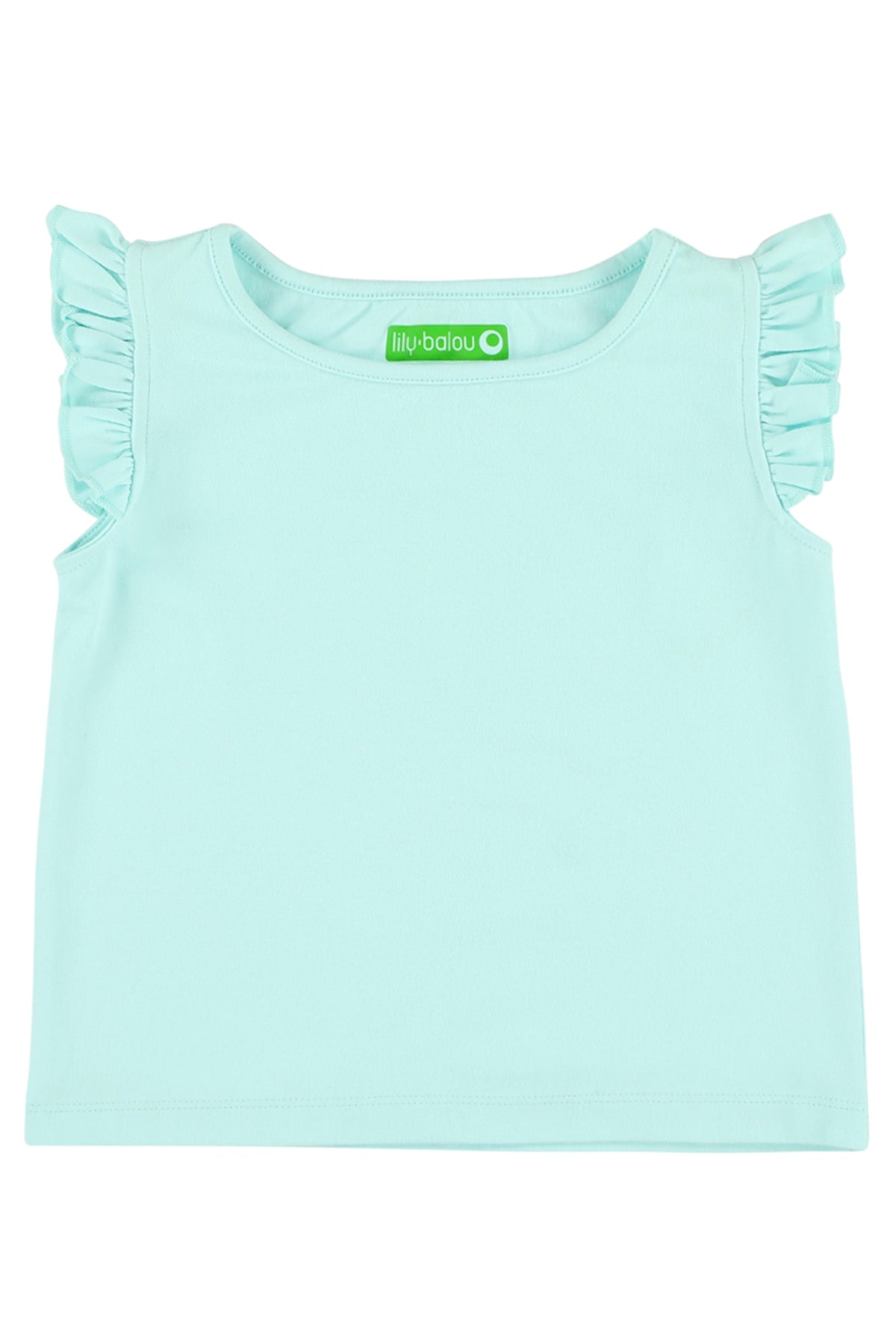 Rüschchen-T-shirt in hellblau von Lily Balou