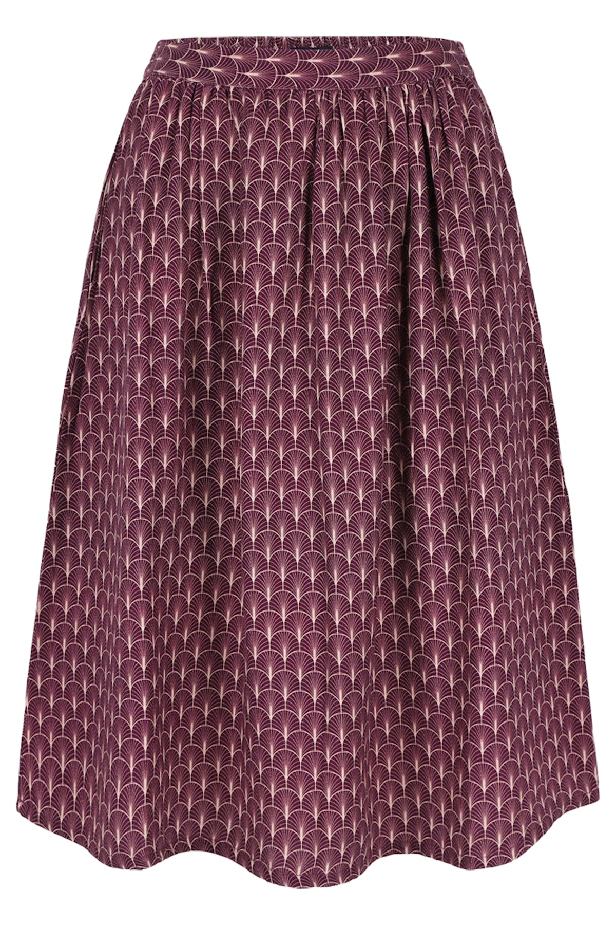 SALE:Jupe mit Federmuster in Grape Wine von Lily Balou