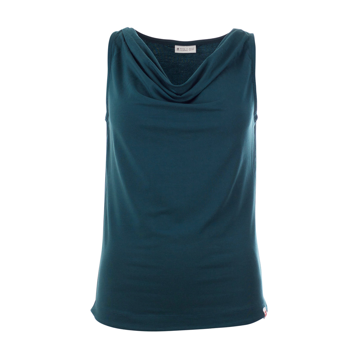 Damenshirt ohne Ärmel mit Wasserfallkragen von Chills&Fever