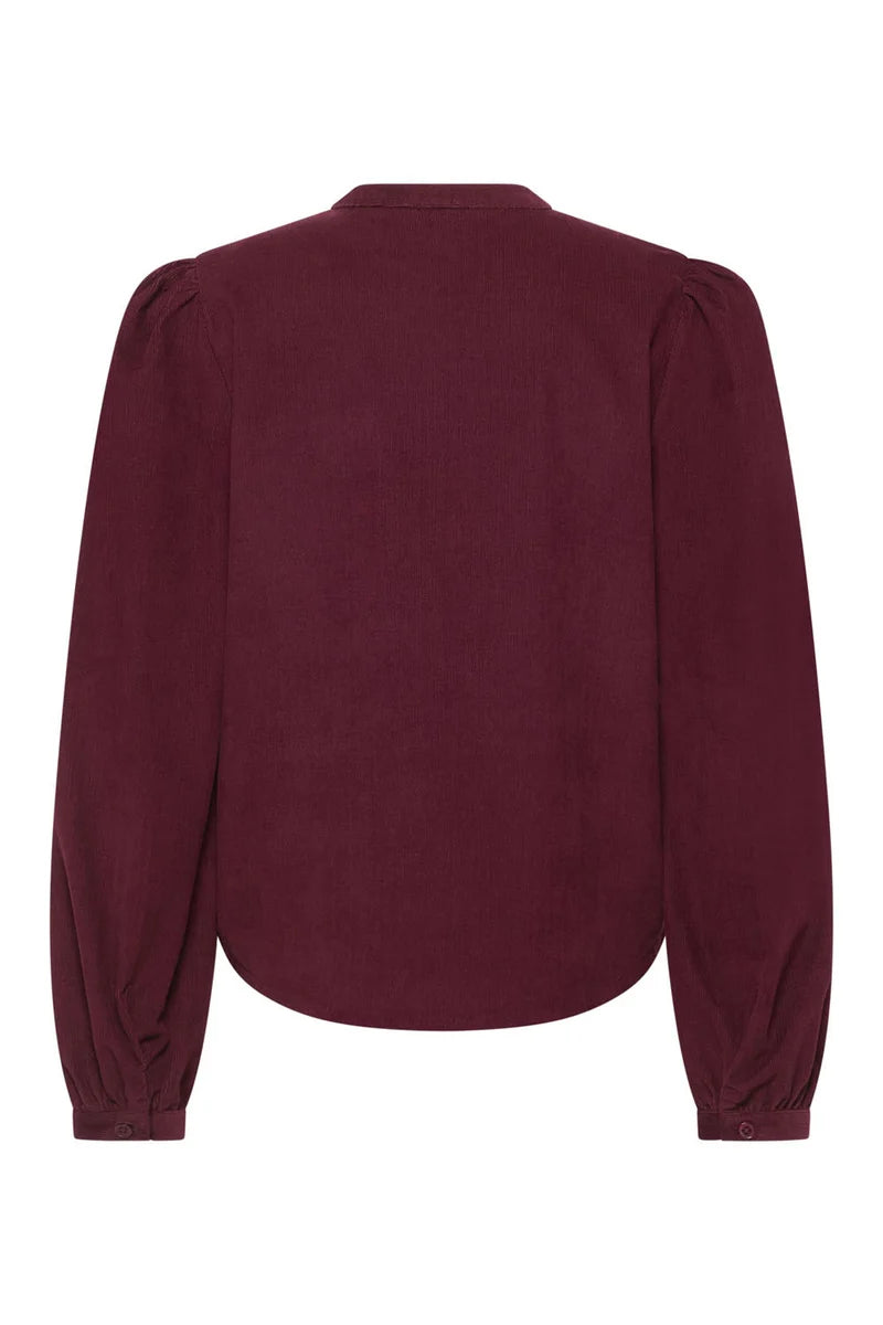 Cord-Bluse in Wine von Tranquillo