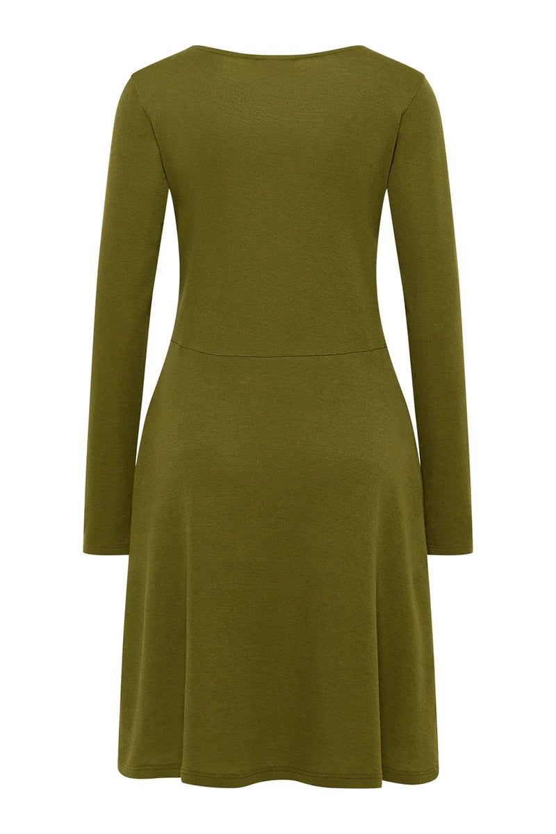 Wolle-Kleid in Olive von Tranquillo