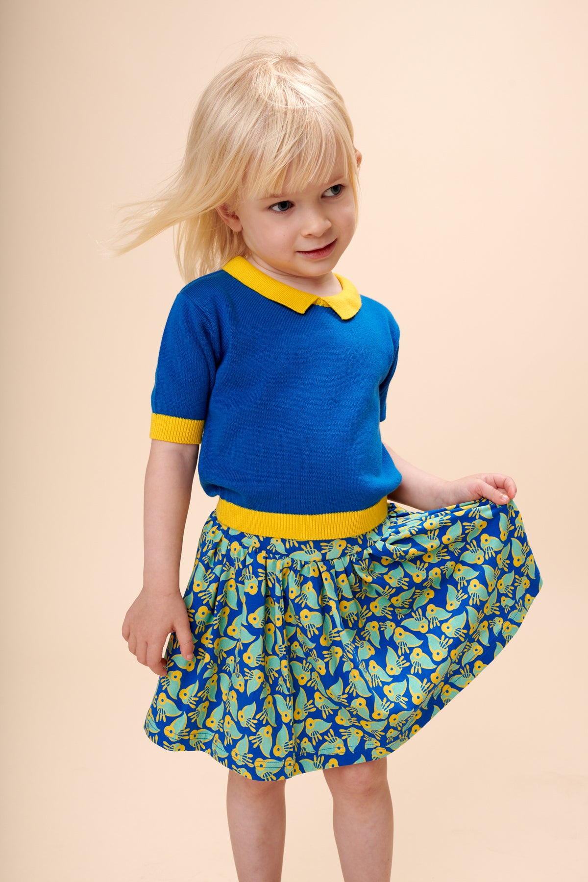 Strick-Shirt mit Kragen in Meerblau von Lily Balou