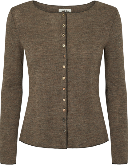 Wolle-Cardigan in Wood Melange von Jalfe