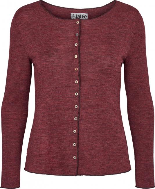 Wolle-Cardigan in Plum Melange von Jalfe