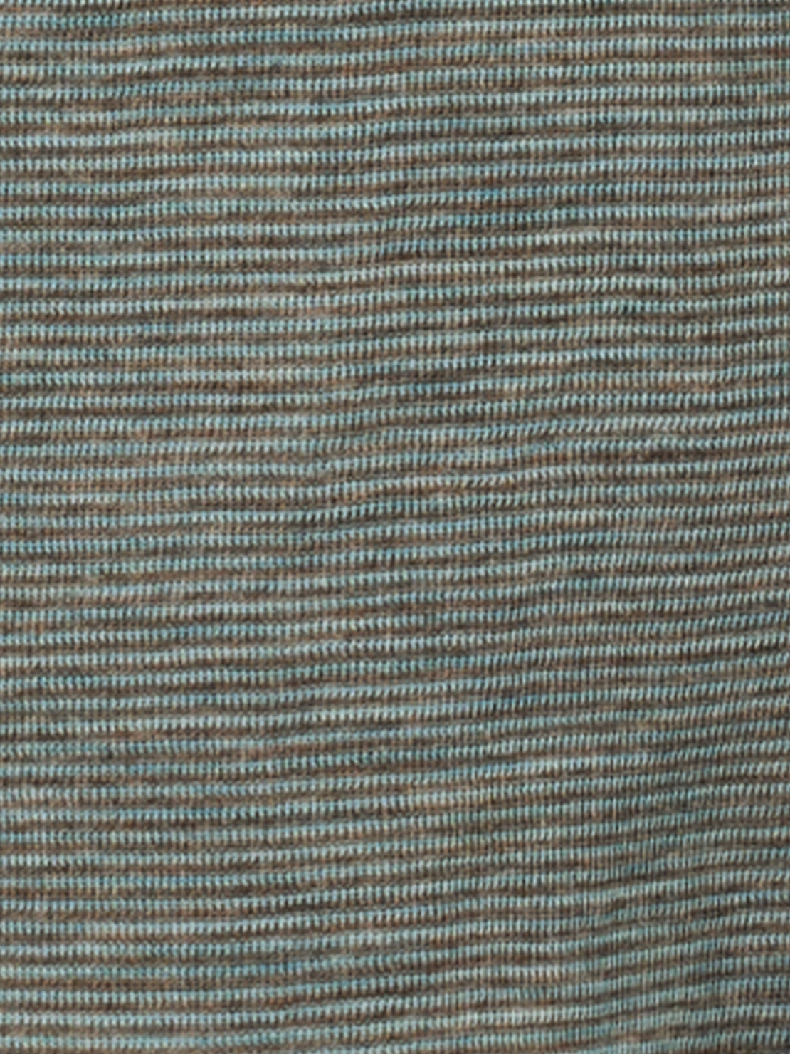 Wolle-Shirt dünn gestreift Wood-Aqua Melange