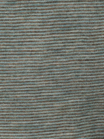 Wolle-Shirt dünn gestreift Wood-Aqua Melange