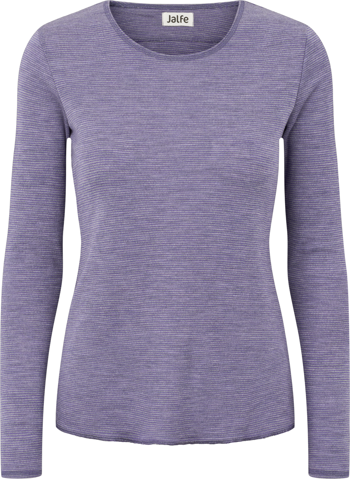 Wolle-Shirt dünn gestreift Violet-Grau Mélange