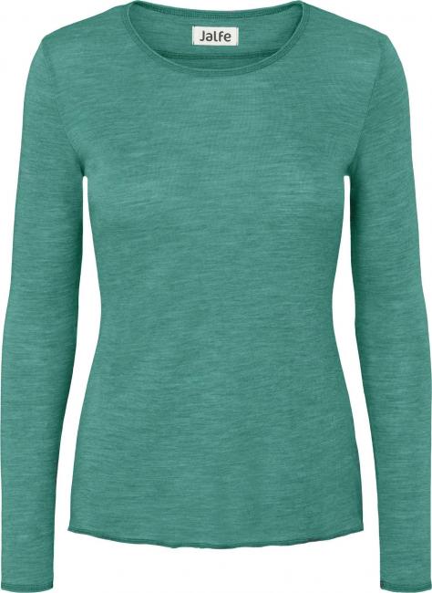 Wolle-Damenshirt Langarm  in Emerald von Jalfe