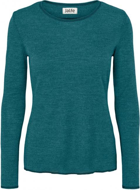 Wolle-Shirt Türkis Mélange