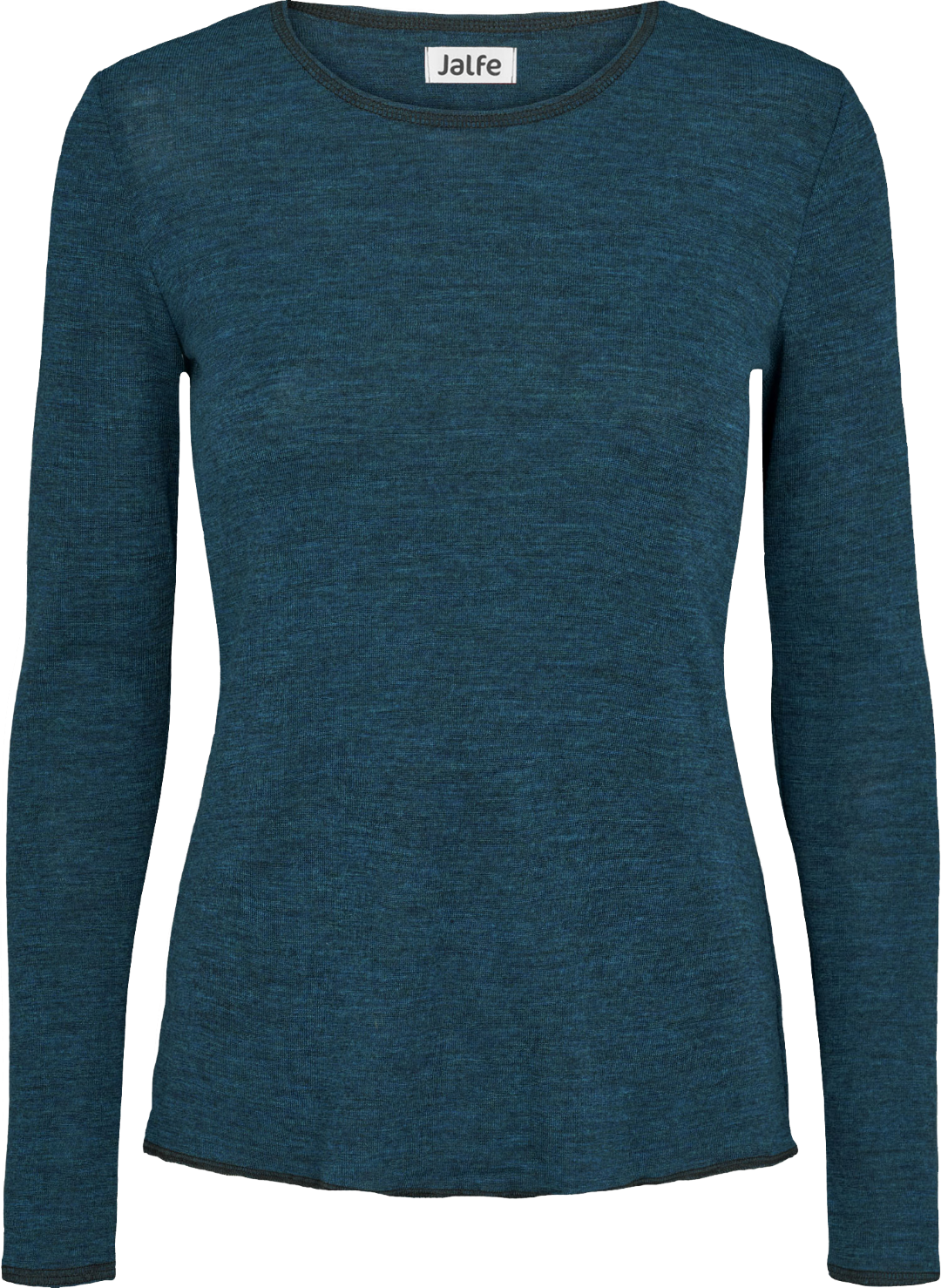 Wolle-Damenshirt Langarm  in Petrol von Jalfe