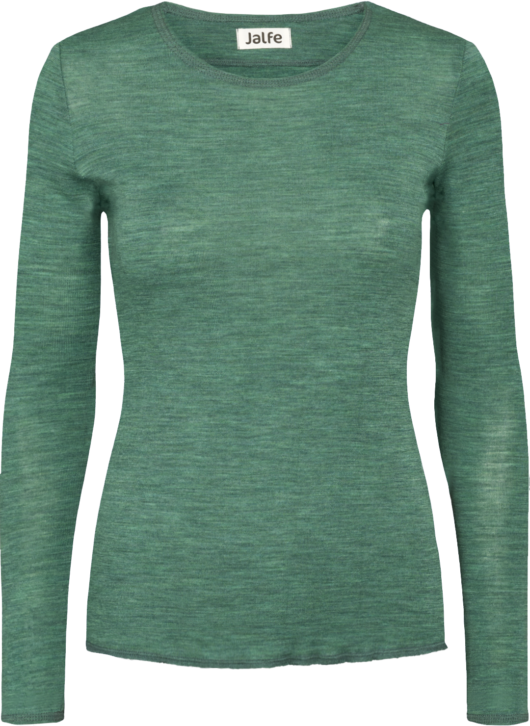 Wolle-Damenshirt Langarm  in Aloe Melange von Jalfe