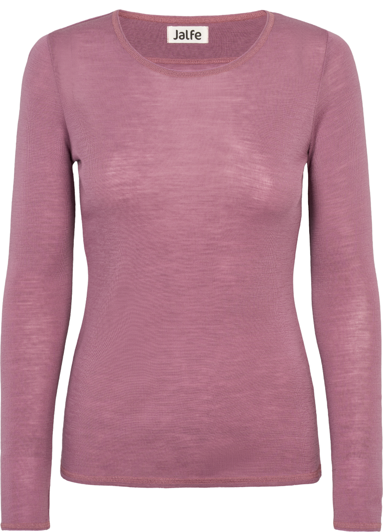 Wolle-Damenshirt Langarm  in Blush von Jalfe
