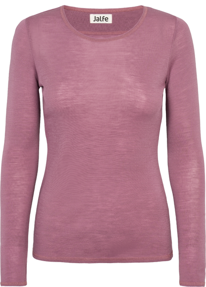 Wolle-Damenshirt Langarm  in Blush von Jalfe