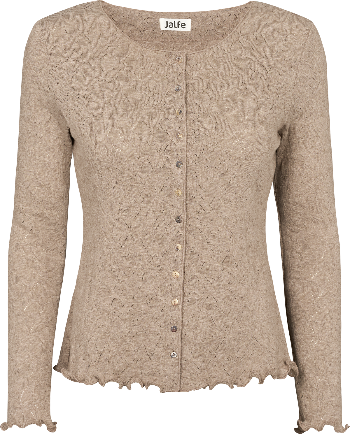 Baumwoll-Cardigan Jacquard in beige von Jalfe