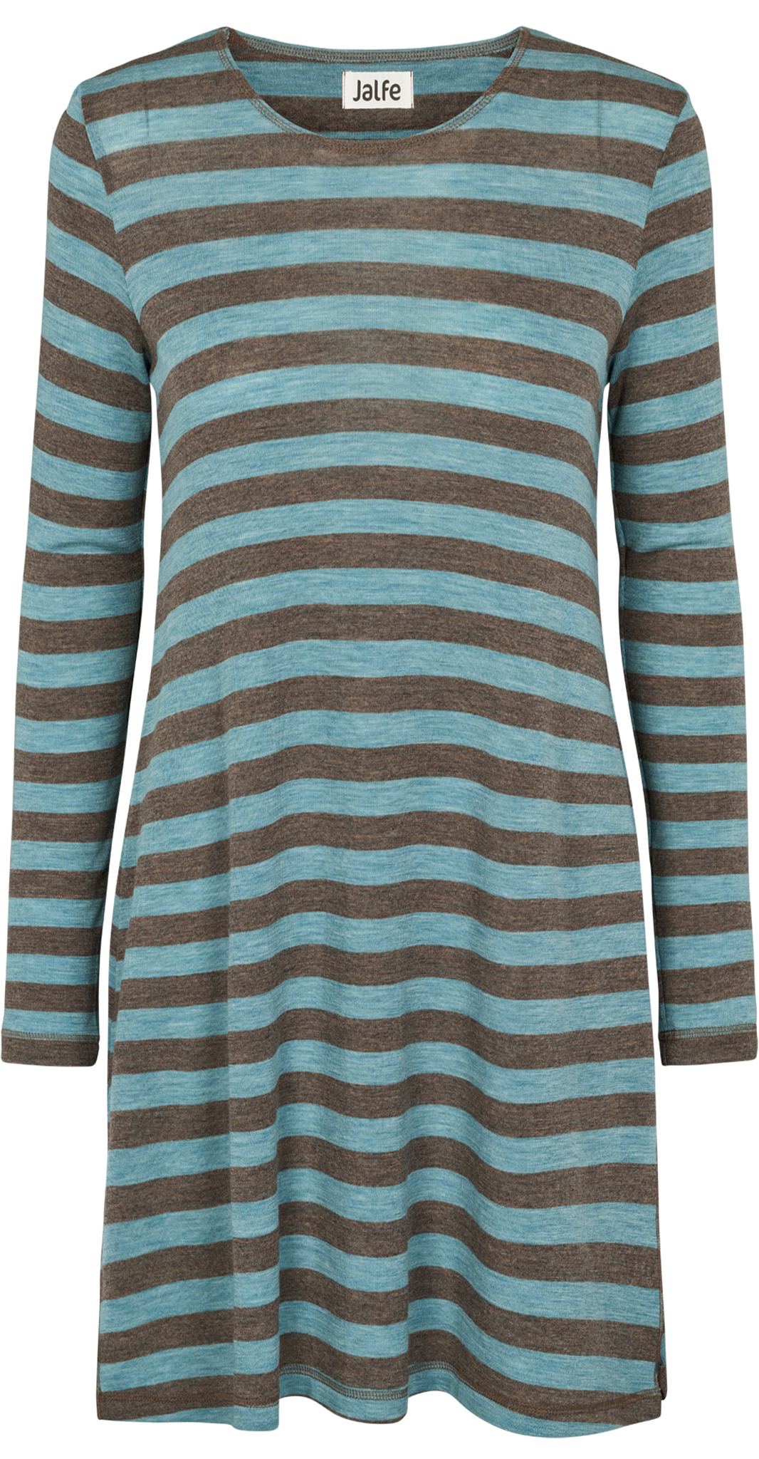 Tunica aus Wolle gestreift in Wood/Aqua Blau von Jalfe