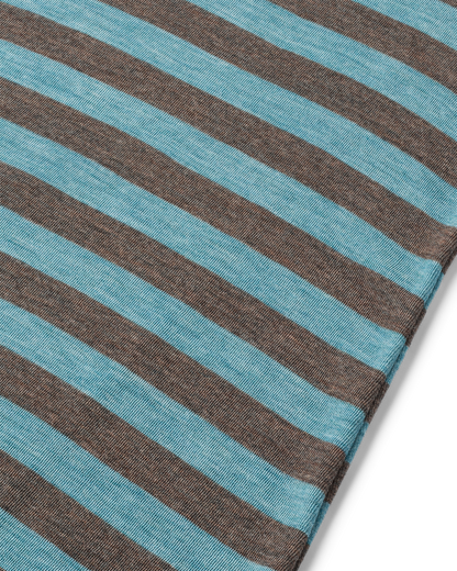 Tunica aus Wolle gestreift in Wood/Aqua Blau von Jalfe