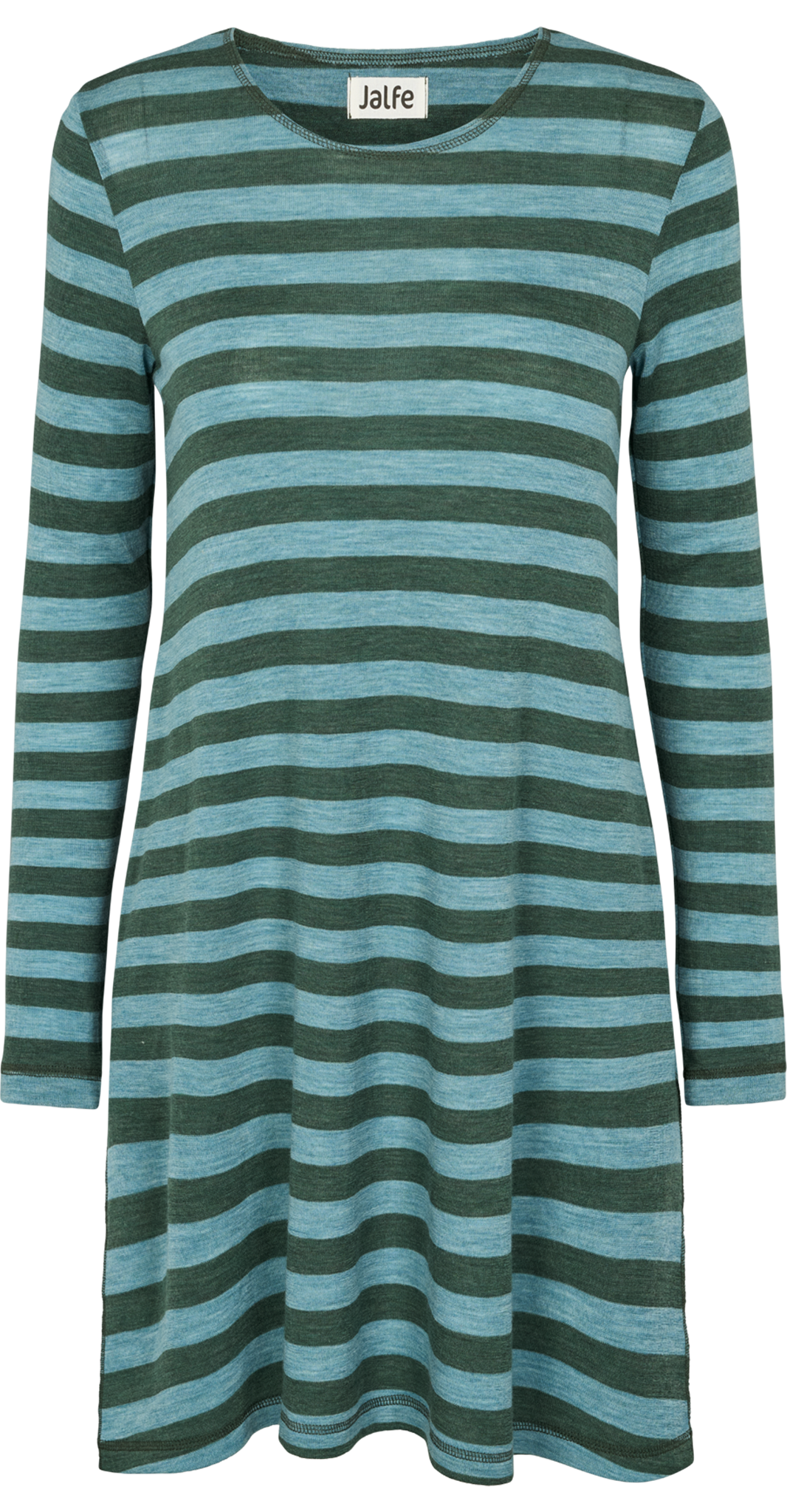 Tunica aus Wolle gestreift in Dusty Green/Aqua Blau von Jalfe