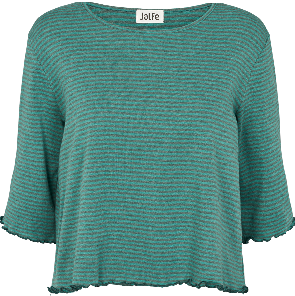 Oversize-Shirt gestreift Jade-Sea mélange