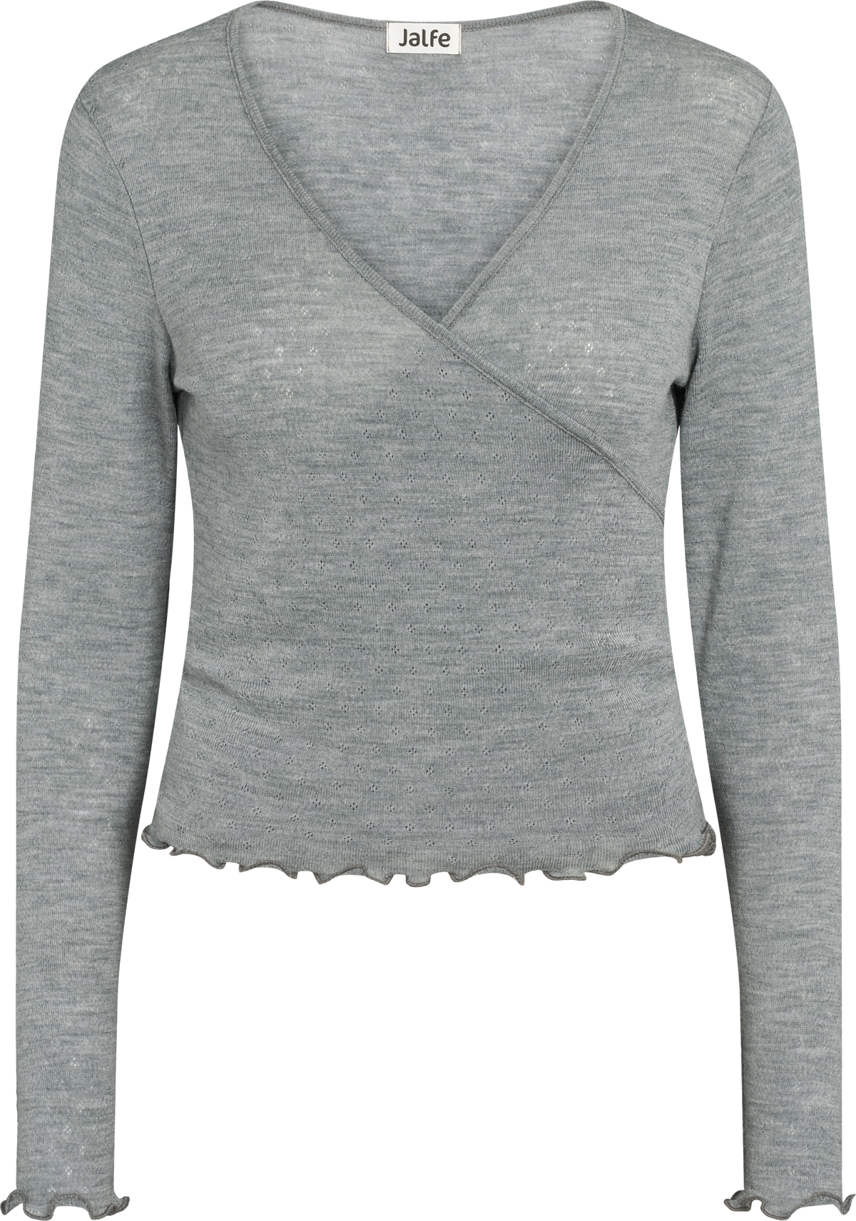 Wolle Wickel-Cardigan in Grau