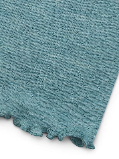 Wolle Wickel-Cardigan in Aqua mélange