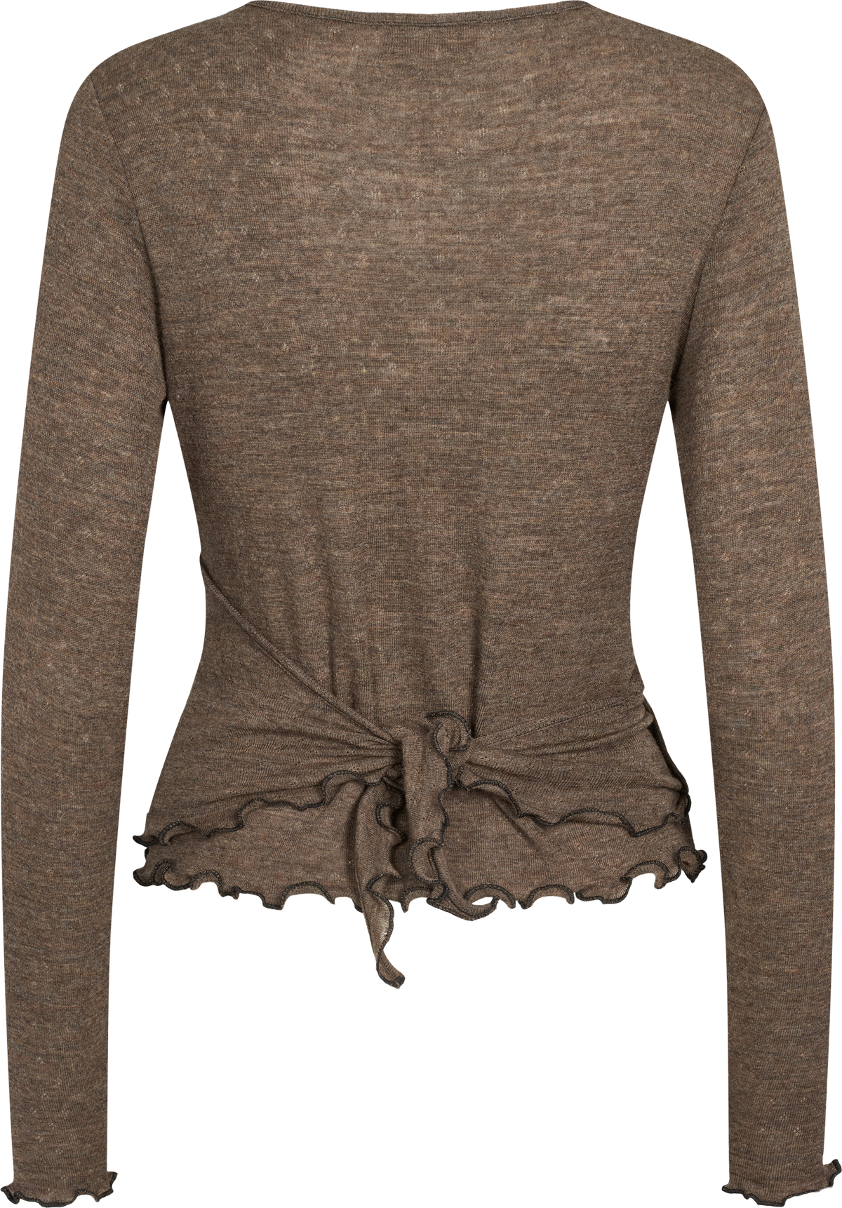 Wolle Wickel-Cardigan in Wood Melange