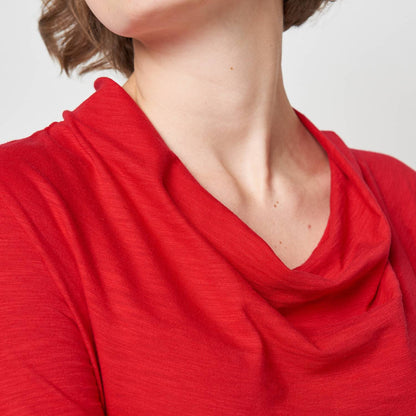 SALE -50%: Langarm-Shirt in rot aus Slub-Jersey von Tranquillo