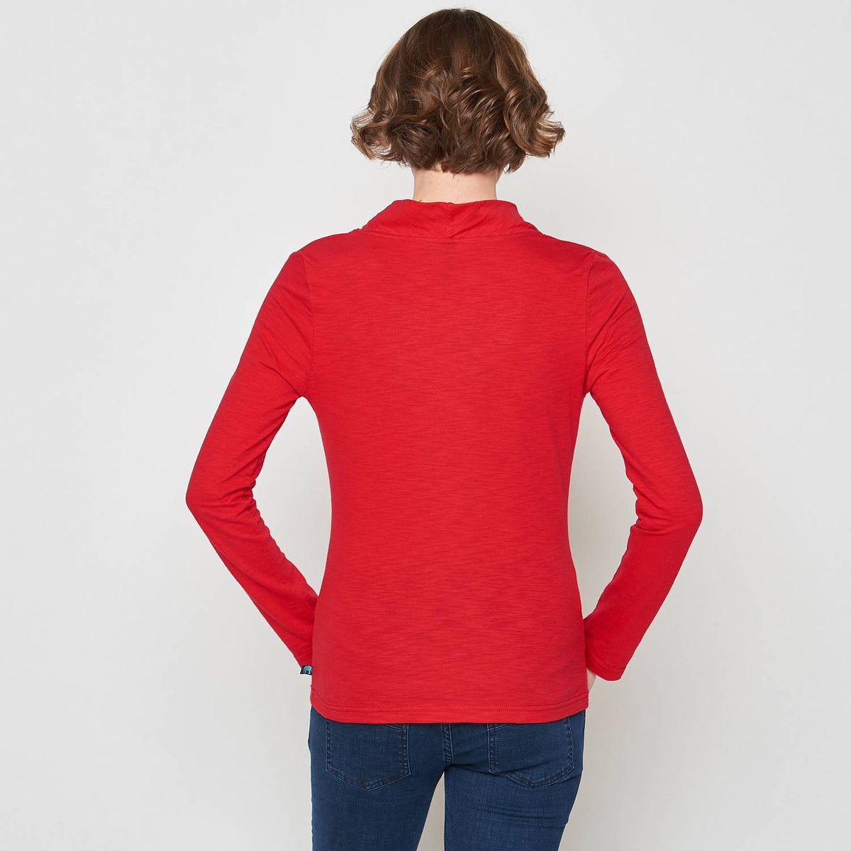 SALE -50%: Langarm-Shirt in rot aus Slub-Jersey von Tranquillo