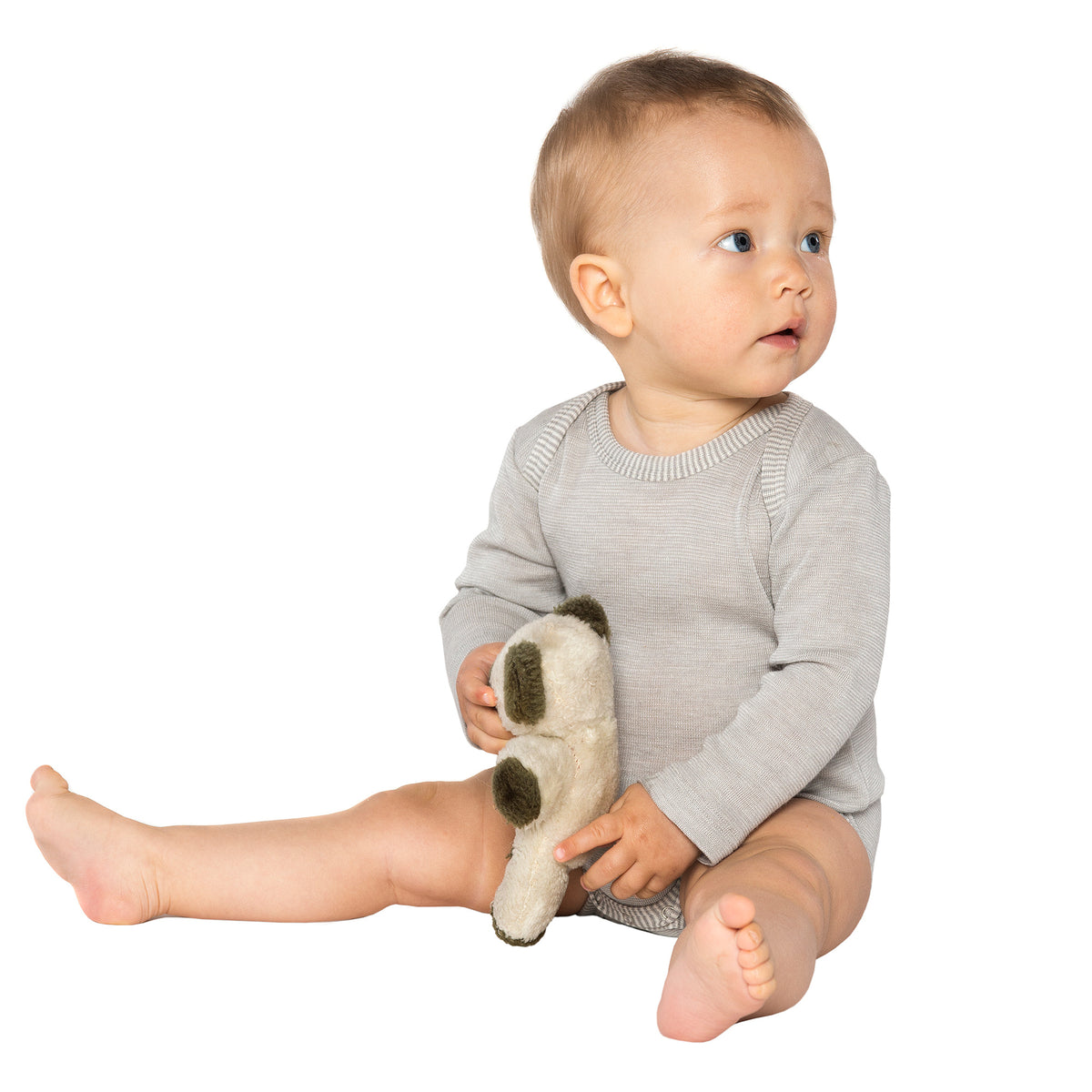 Body Wolle/Seide in grau meliert von Living Craft