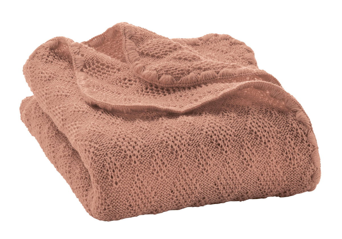 -20%: Baby-Wolldecke gestrickt in zartrosé von Disana
