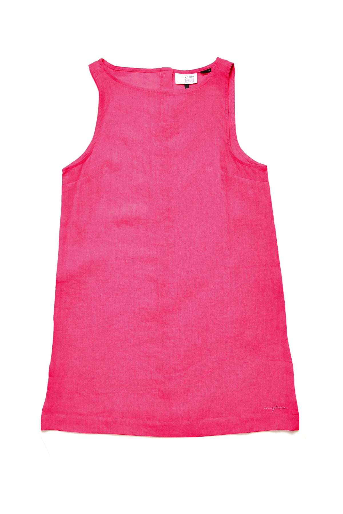 SALE: Leinenkleid in A-Form in Fuchsia