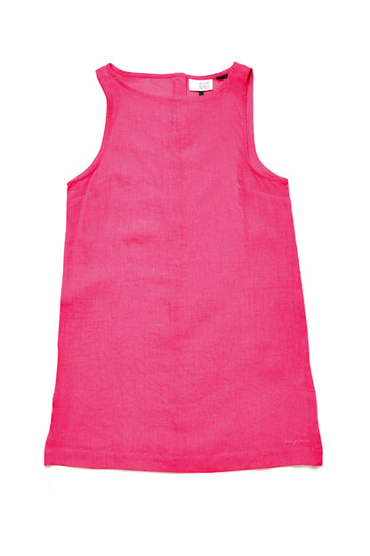 SALE: Leinenkleid in A-Form in Fuchsia