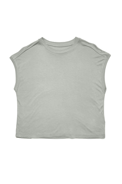 T-shirt aus Ecovero in Aqua Grey von Mazine