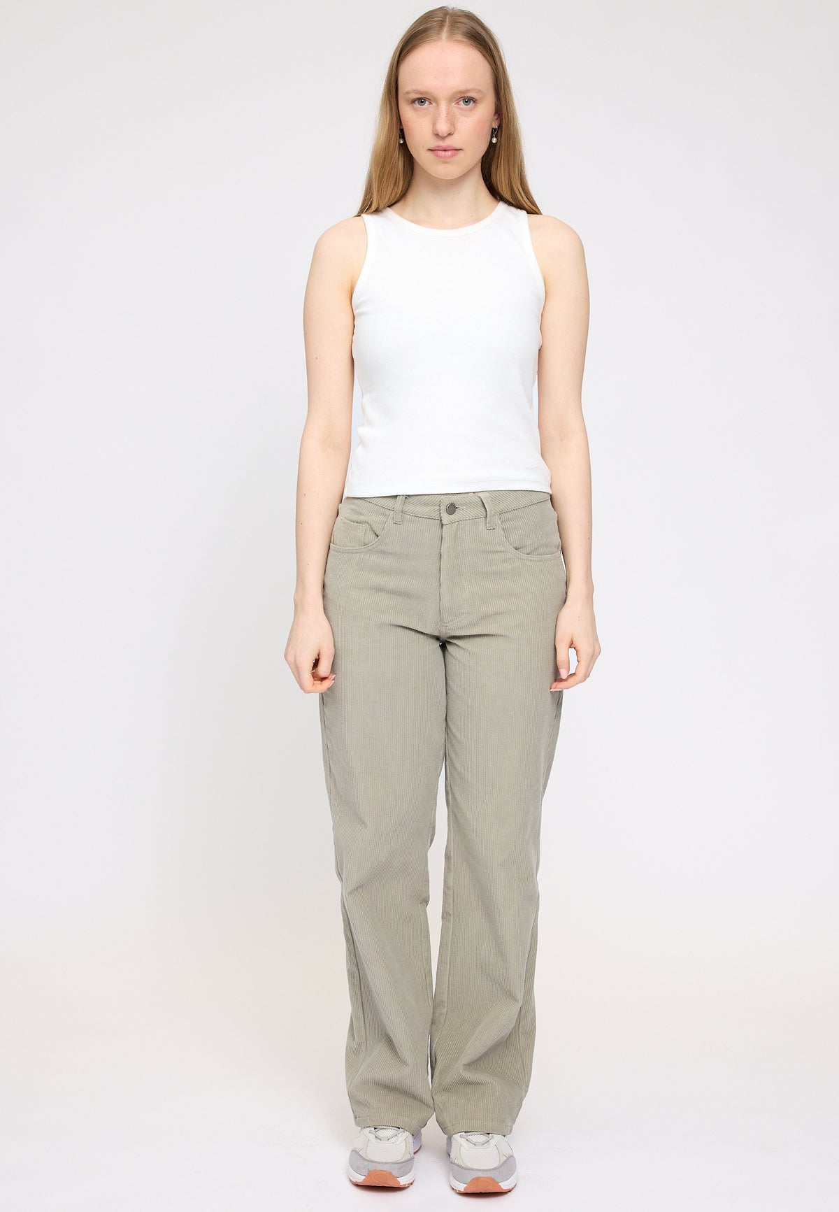 Cordhose in Light Khaki von Mazine