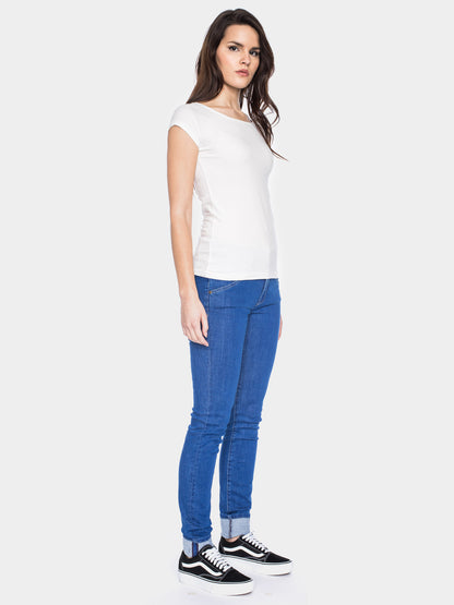 Kurzarm Damenshirt in Weiss von ATO Berlin