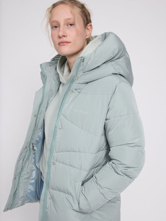 Waves Quilt Puffer Jacket in Ice Green von Mazine