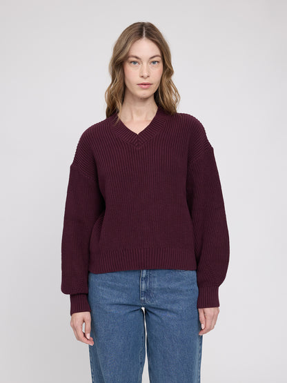 Strickpullover in Burgundrot von Mazine