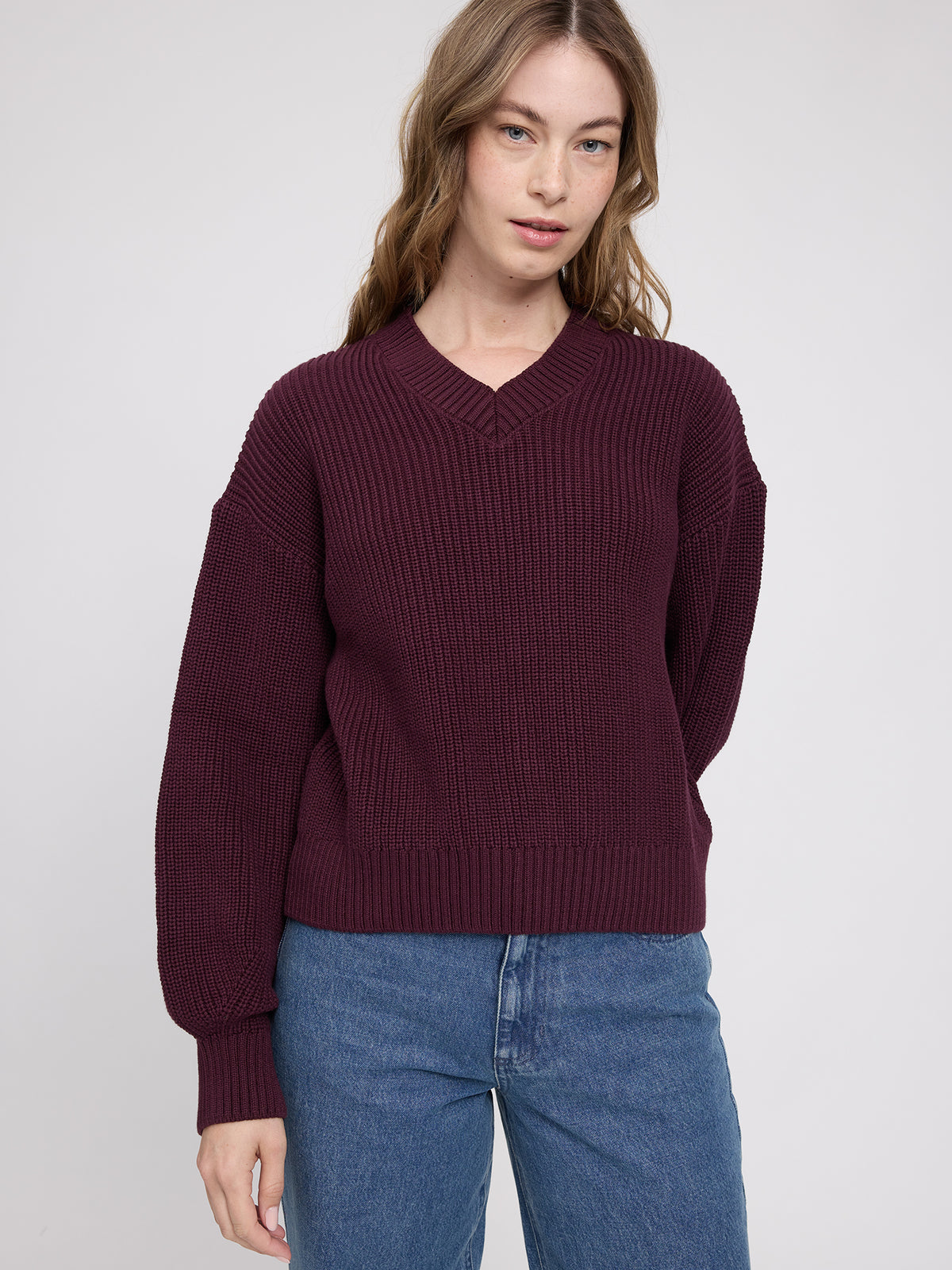 Strickpullover in Burgundrot von Mazine