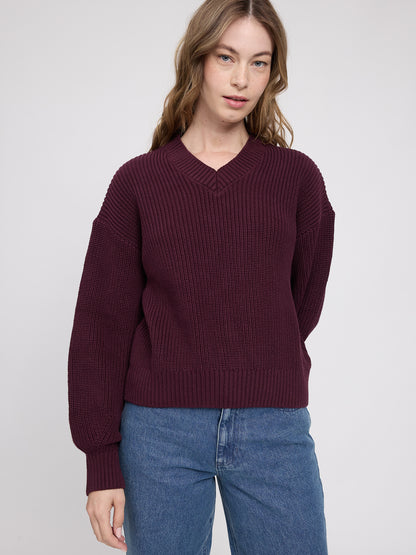 Strickpullover in Burgundrot von Mazine