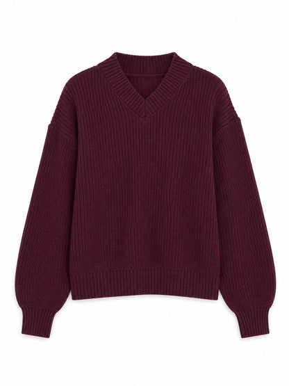Strickpullover in Burgundrot von Mazine