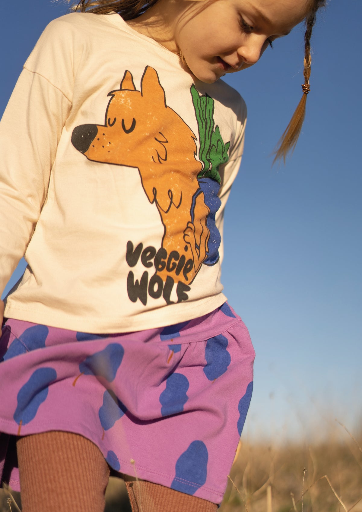 Langarm-Shirt mit (Veggie)Wolf auf Crème von Lötiekids