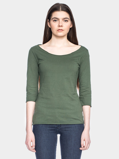 Damenshirt 3/4-Arm in Olive von ATO Berlin