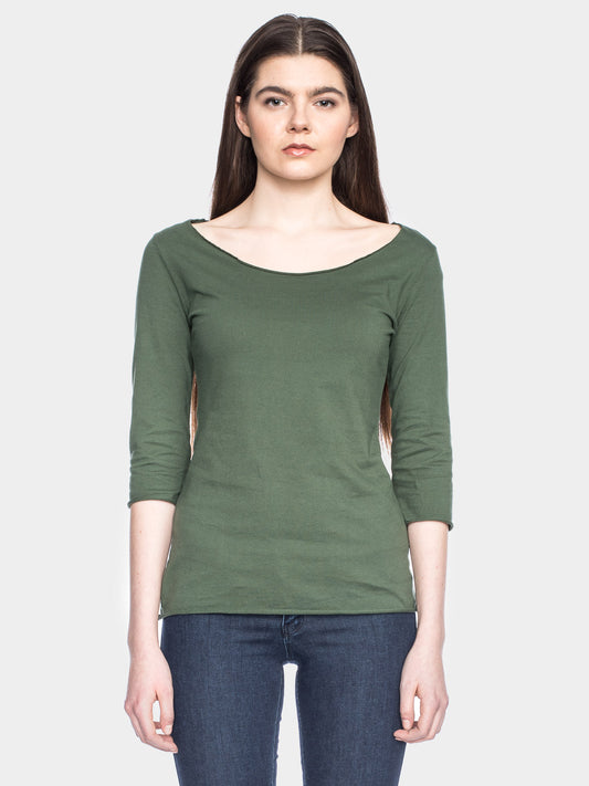 Damenshirt 3/4-Arm in Olive von ATO Berlin