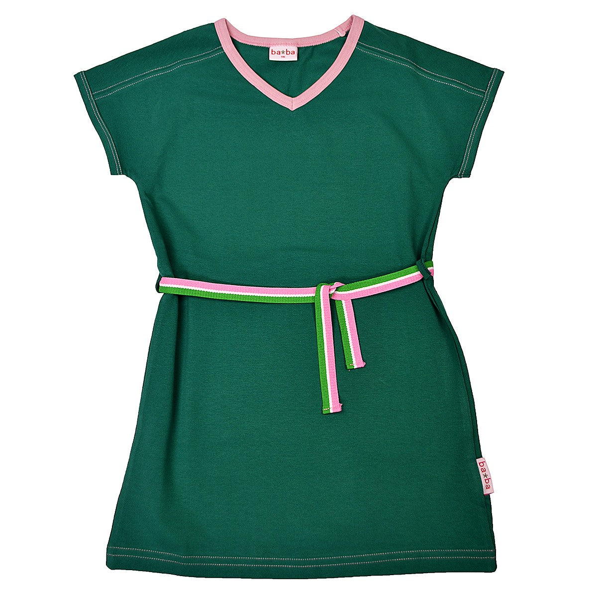 SALE -50%: Sommerkleid mit V-Ausschnitt und multicolor-Gürtchen von Baba
